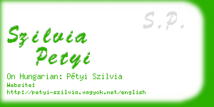 szilvia petyi business card